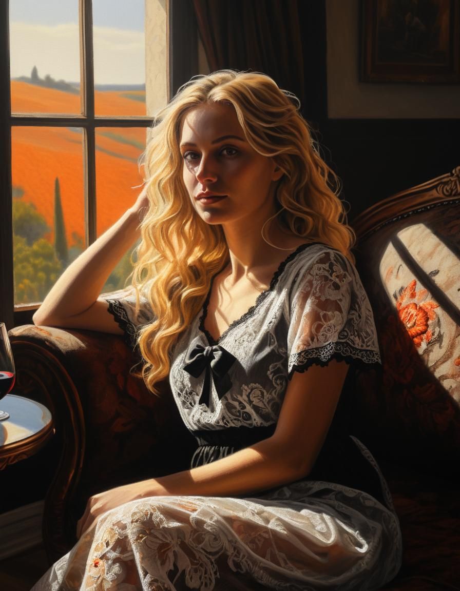 Chiaroscuro Portrait of Woman in Ethereal Light