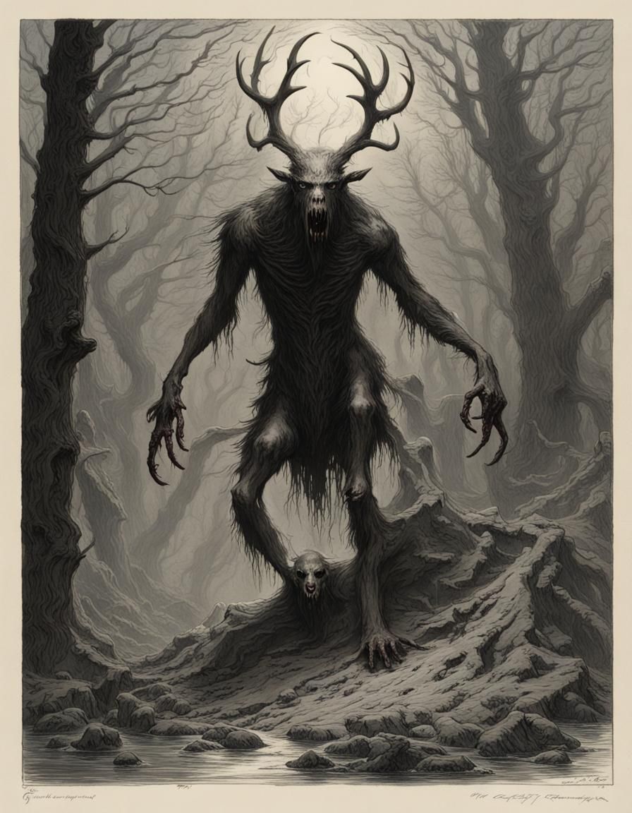 Horrific Wendigo Stalks its Prey