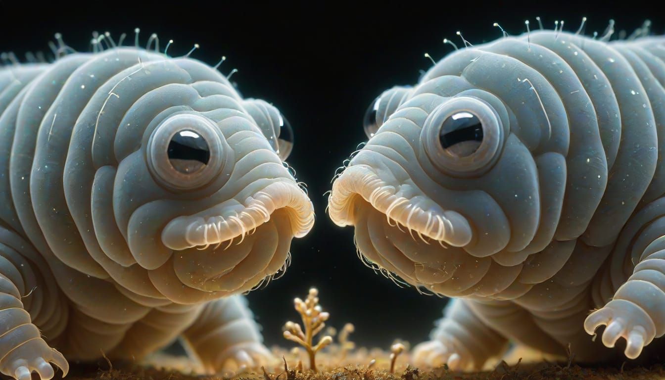 Loving Tardigrade Couple: Recursive Eyes Capture Infinity