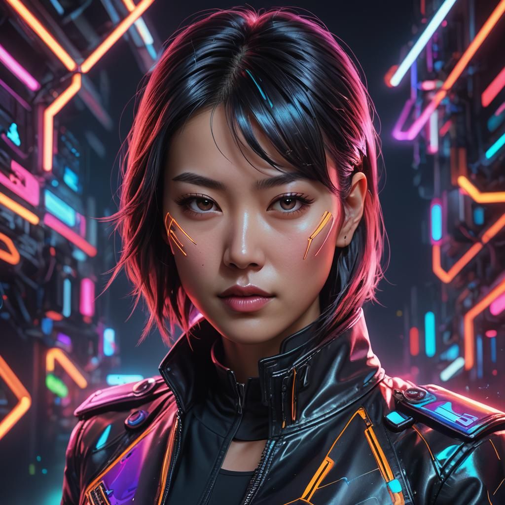 Cyberpunk Superspy Portrait in Digital Art Style