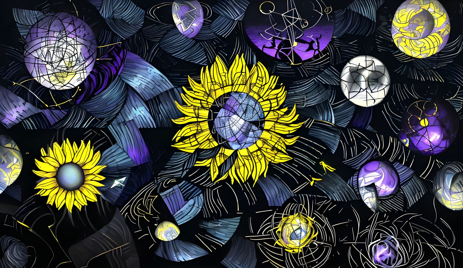 Abstract Expressionism: Creatures in Lavender Meadow