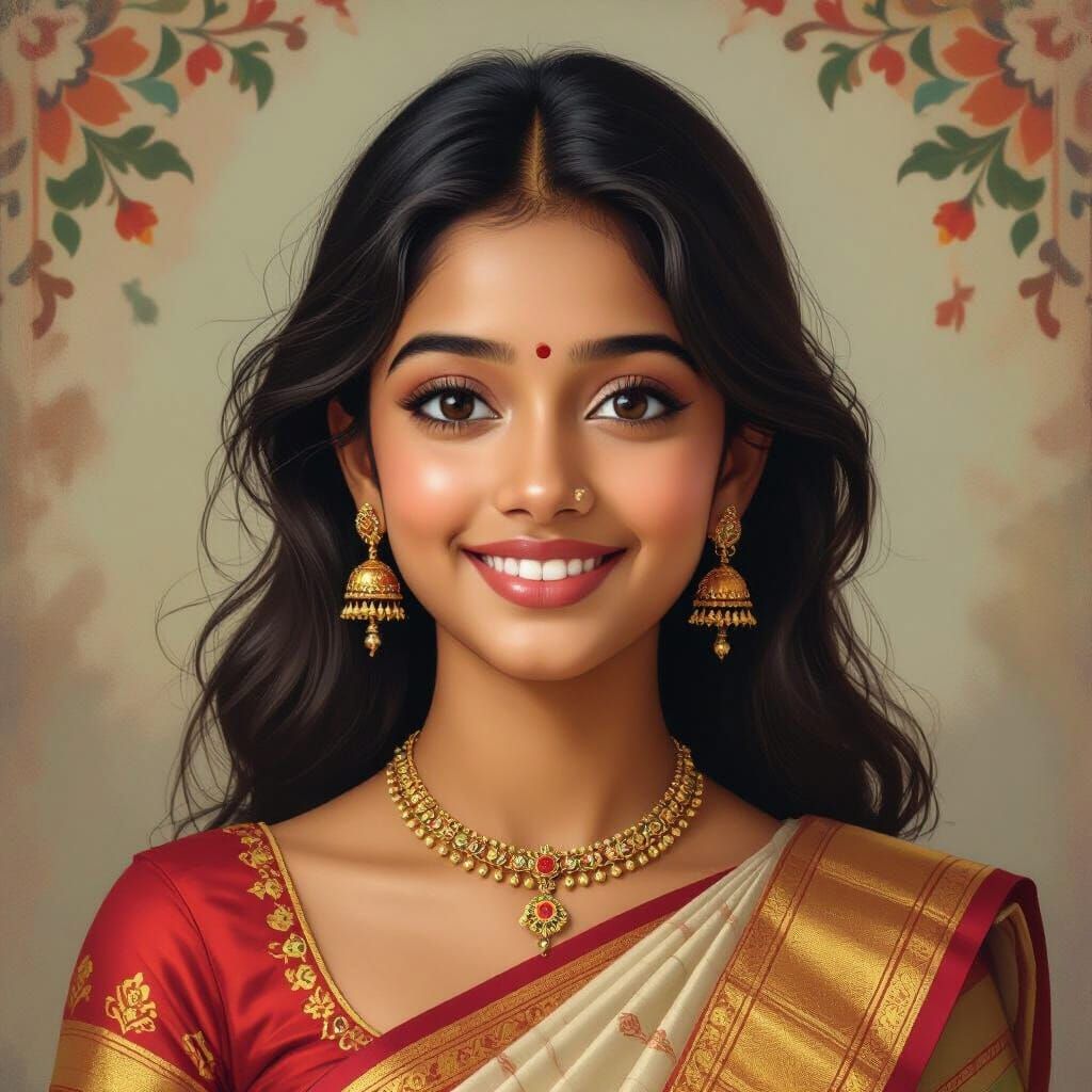 Innocent Telugu Woman in Traditional Attire, Classic Indian ...