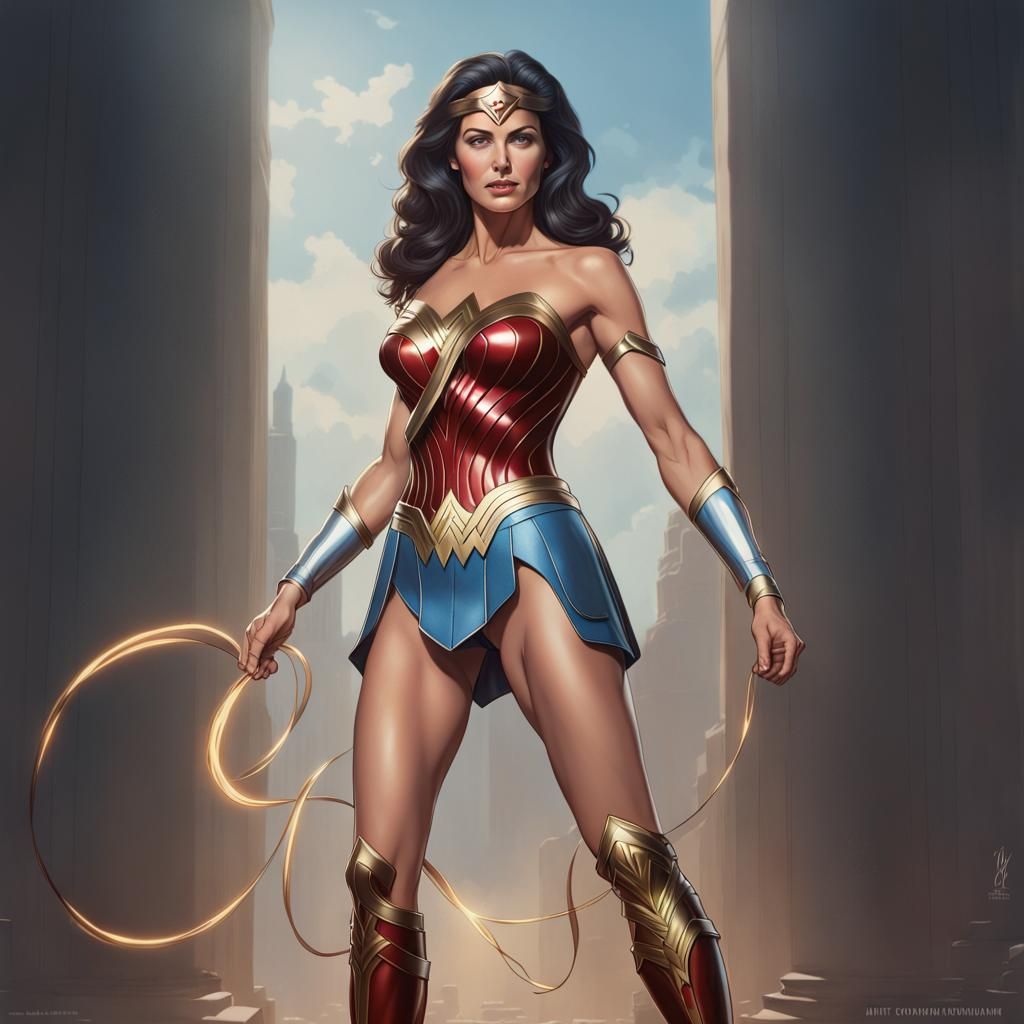 Wonder Woman Portrait with Lasso of Truth
