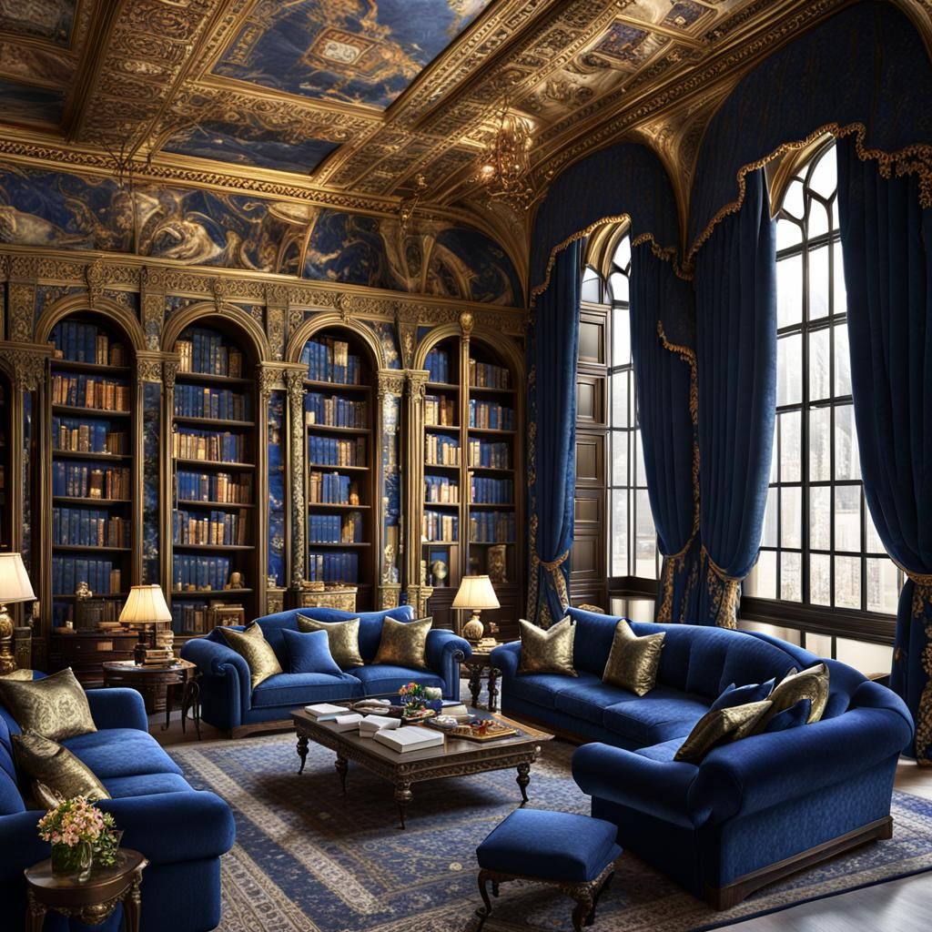 Cozy Blue Raven Dormitory with Sunlight and Gold