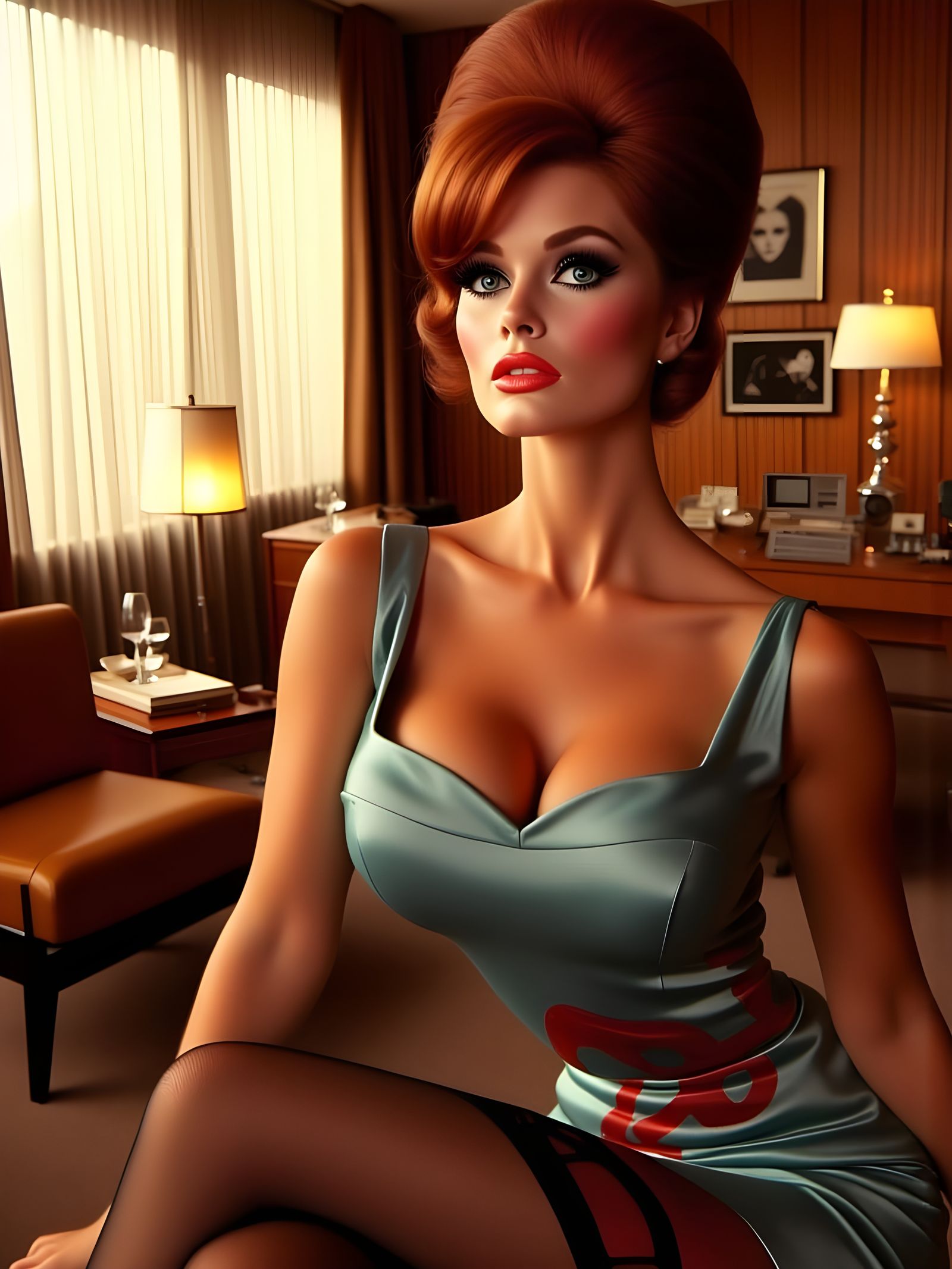 Futuristic Pinup Beauty in 1960s Mod Style