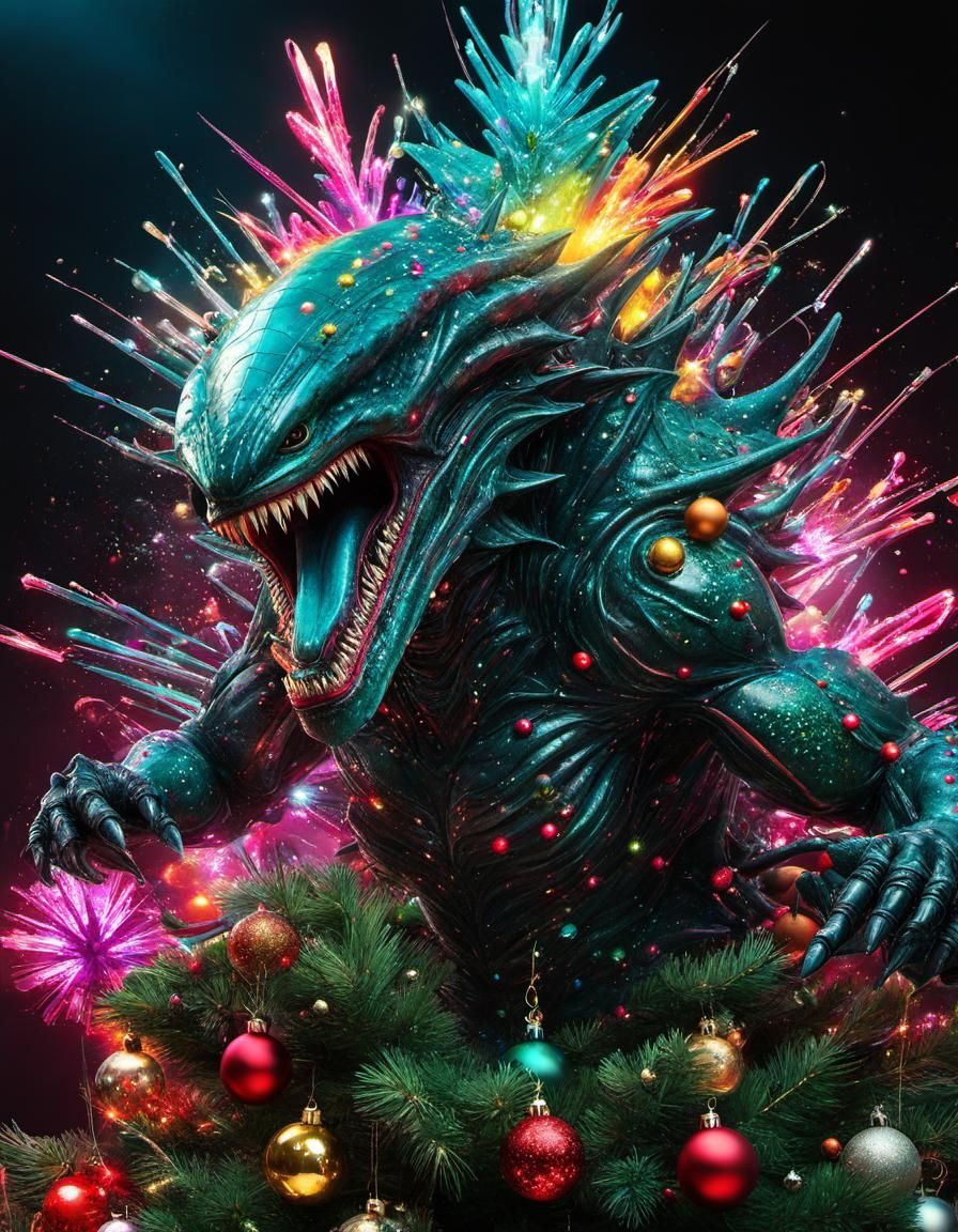 Jelly-Powered Alien Christmas Tree by Shintaro Kago