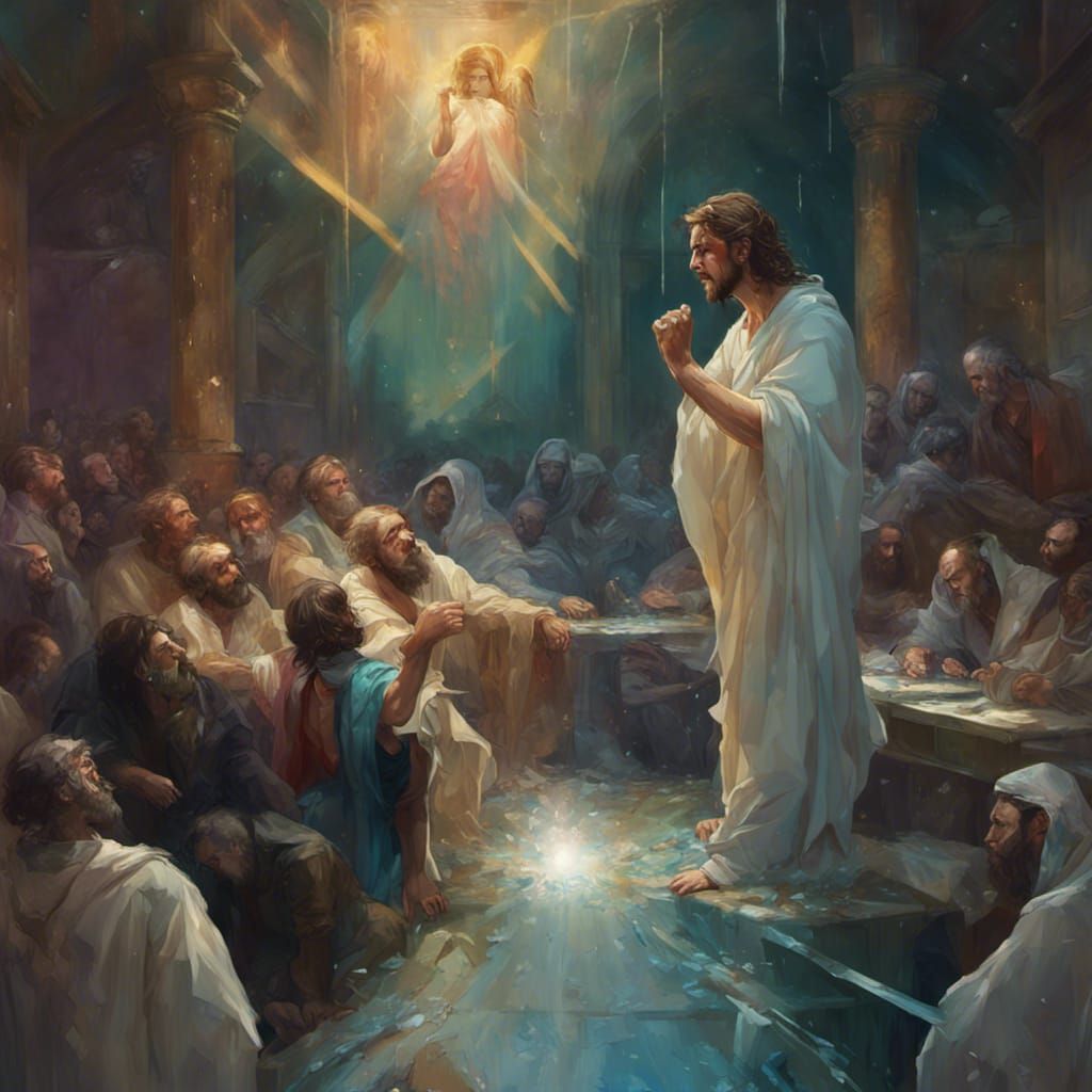 Betrayal of Jesus in Shattered Glass Style