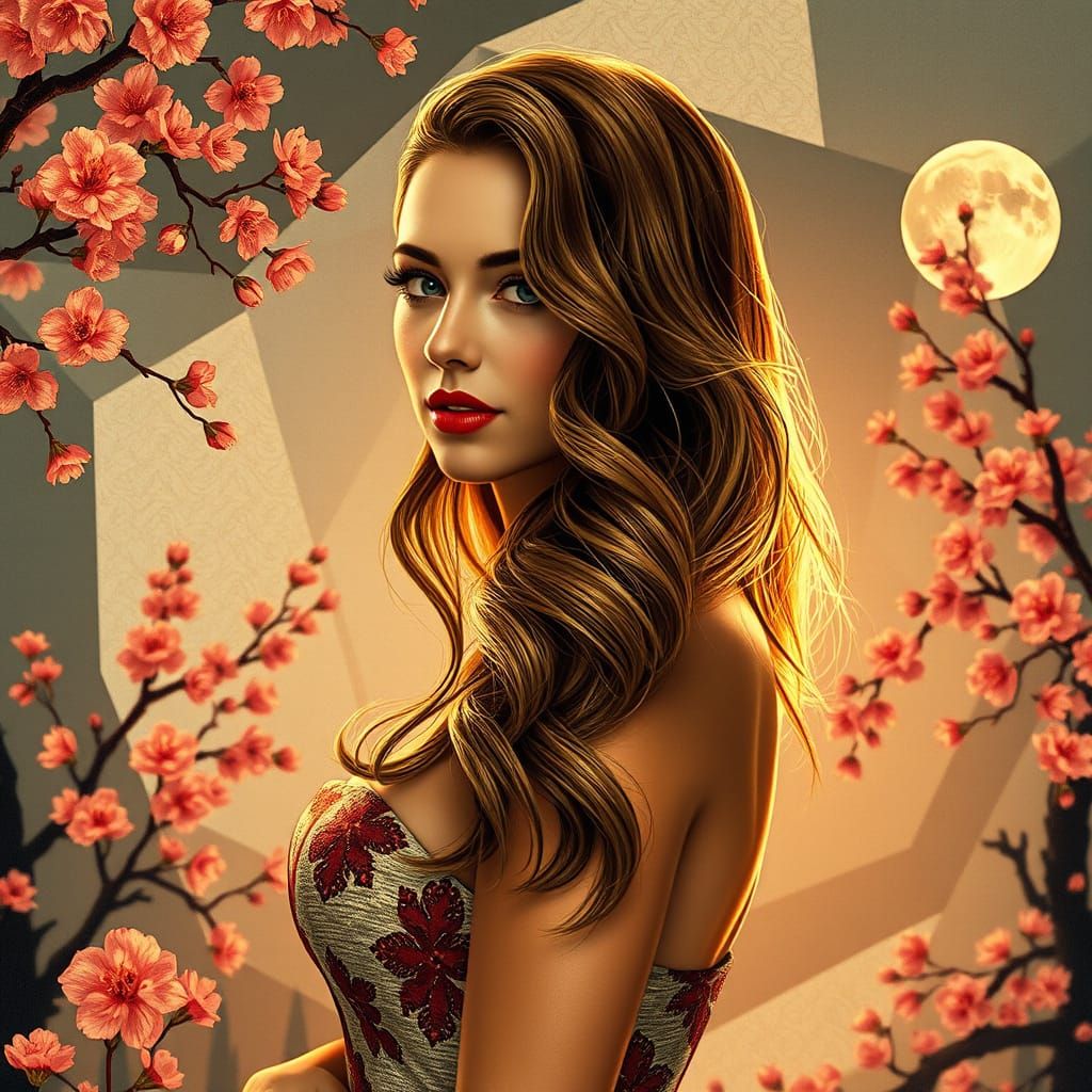 Vintage Pin-Up Meets Mondrian in Enchanted Garden