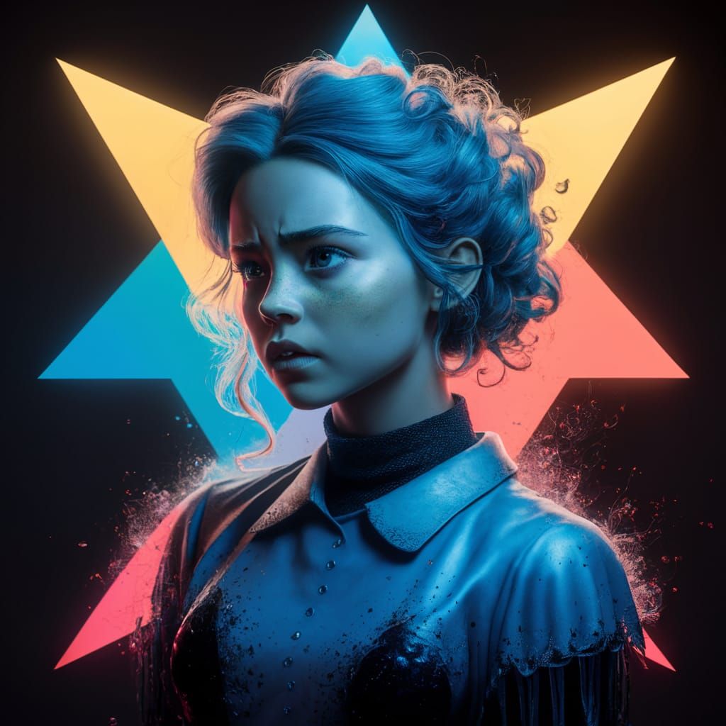 Blue Monday Portrait in Striking Concept Art Style