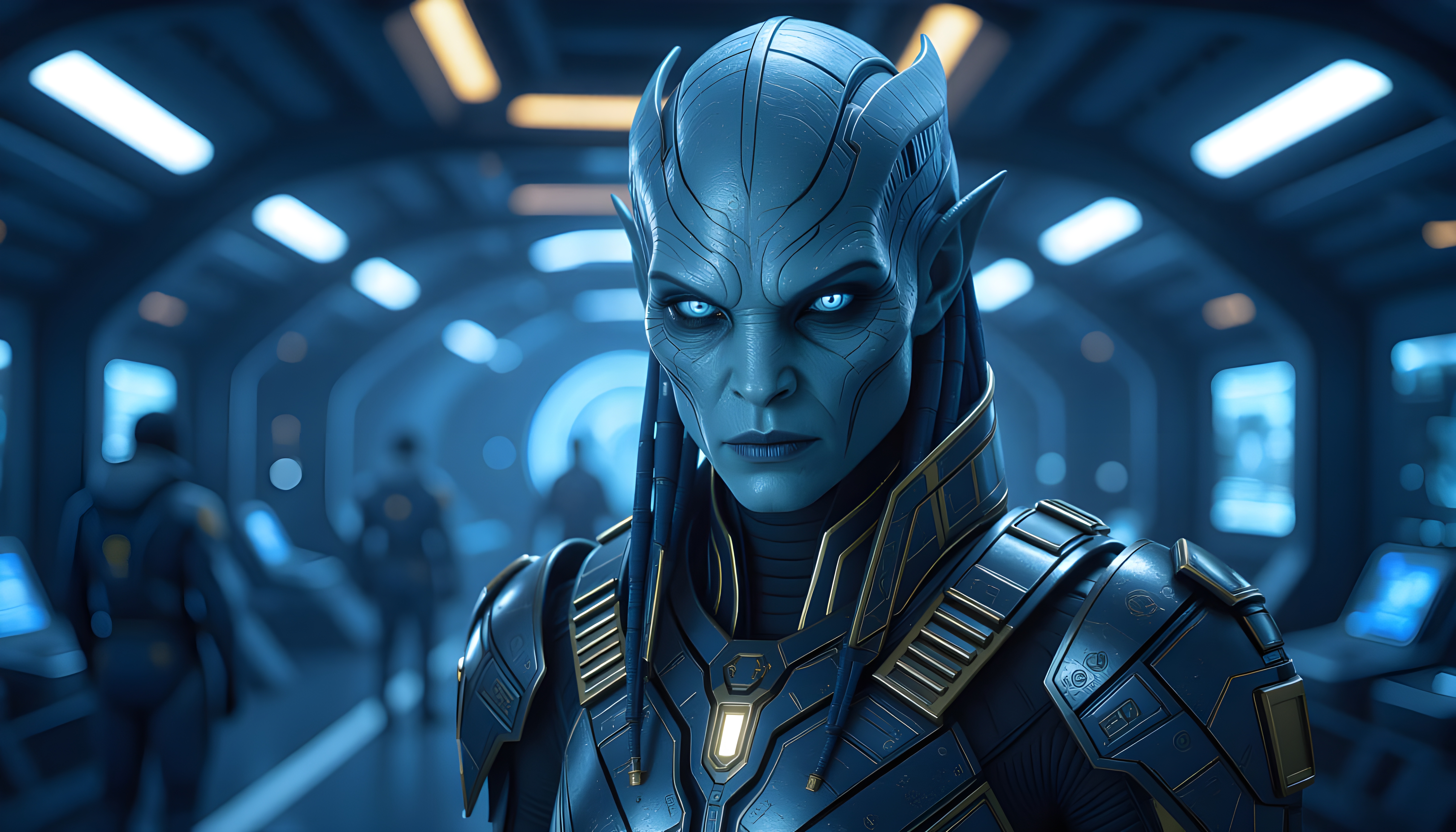 Alien Warrior Portrait in Photorealistic Sci-Fi Style