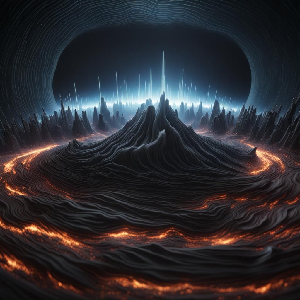 Sound Wave Impacting Earth: Detailed Matte Painting