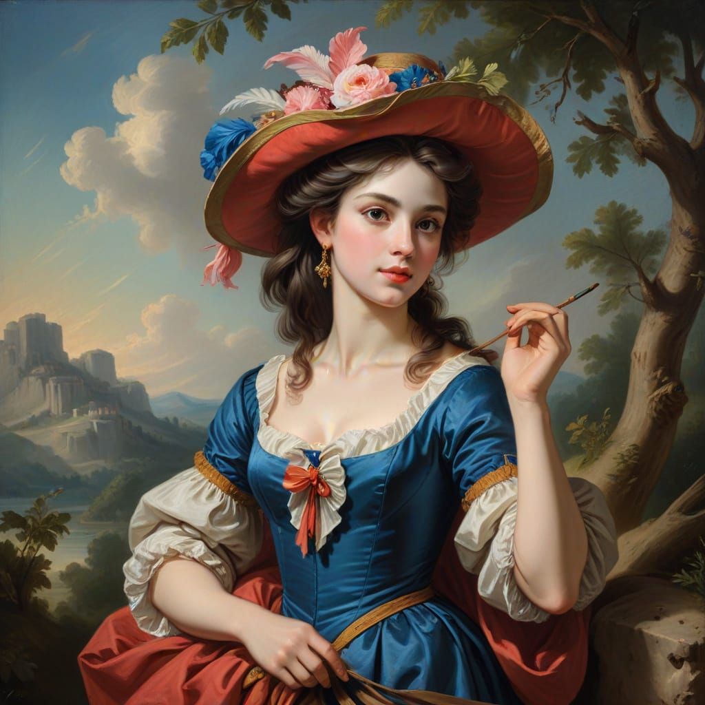Portrait of No1jmb in the Style of Vigee Le Brun