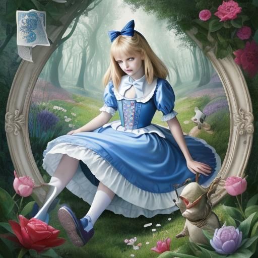 Alice in Wonderland AI Image