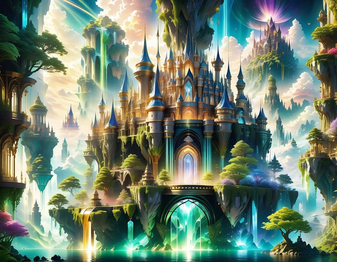 Magical Castle in the Clouds: Digital Art