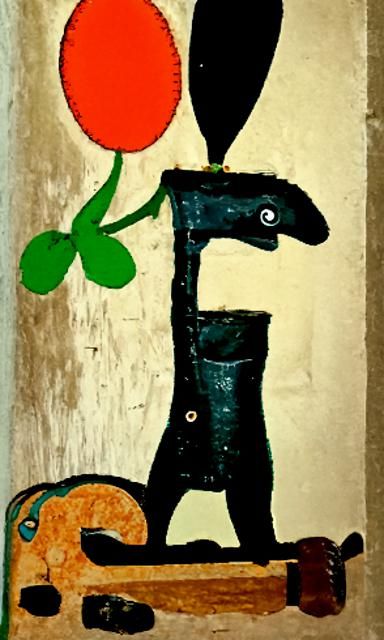 Snail on Stilts in Folk Art Style