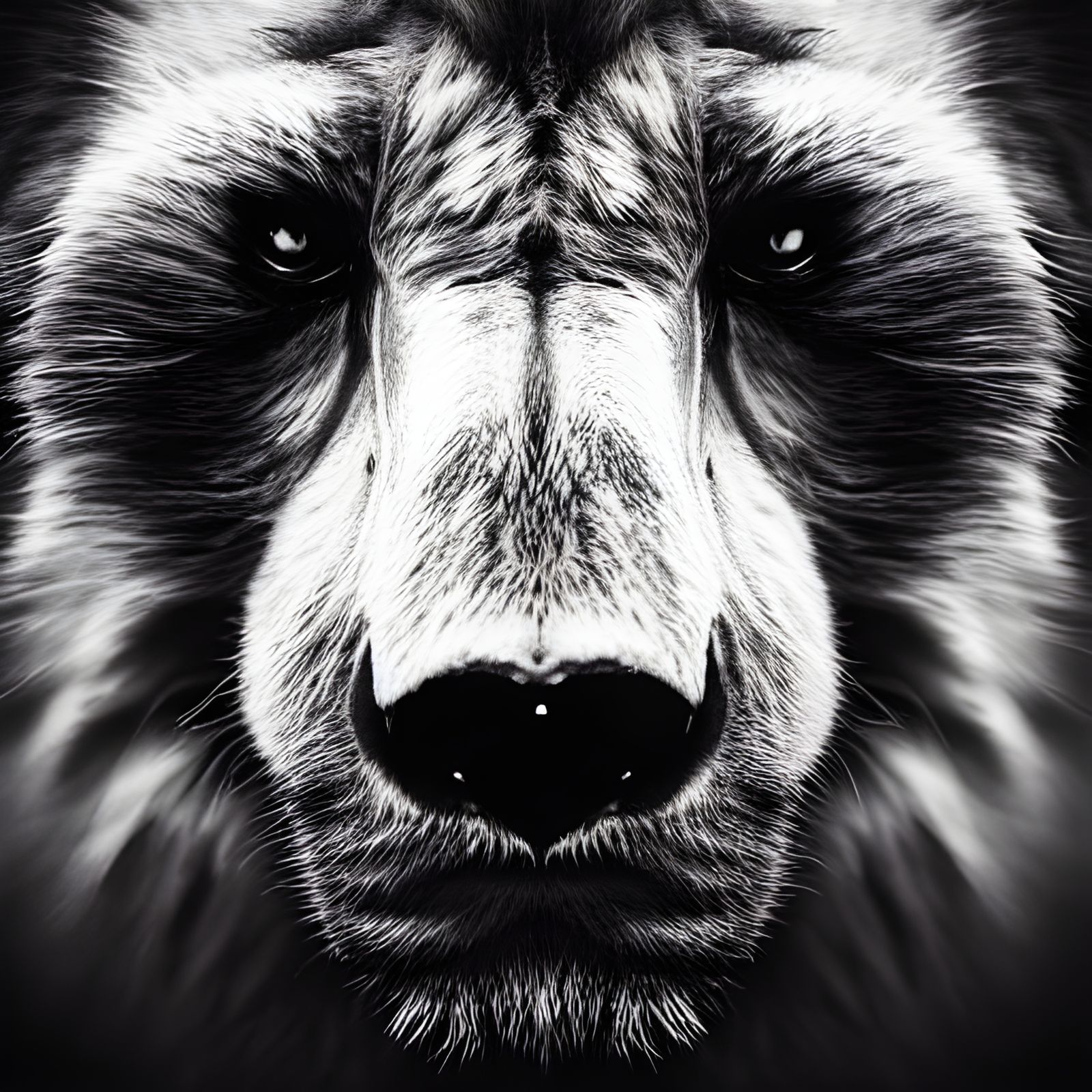 Saber-Toothed Bengal Grizzly Bear Portrait