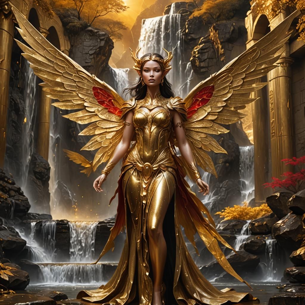 Metallic gold fairy