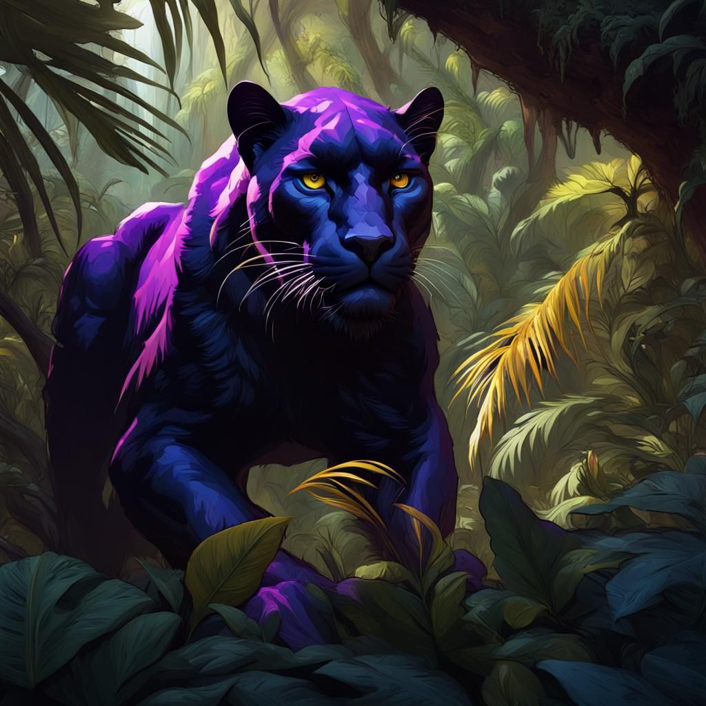 Panther in Jungle: Dark Fantasy Concept Art
