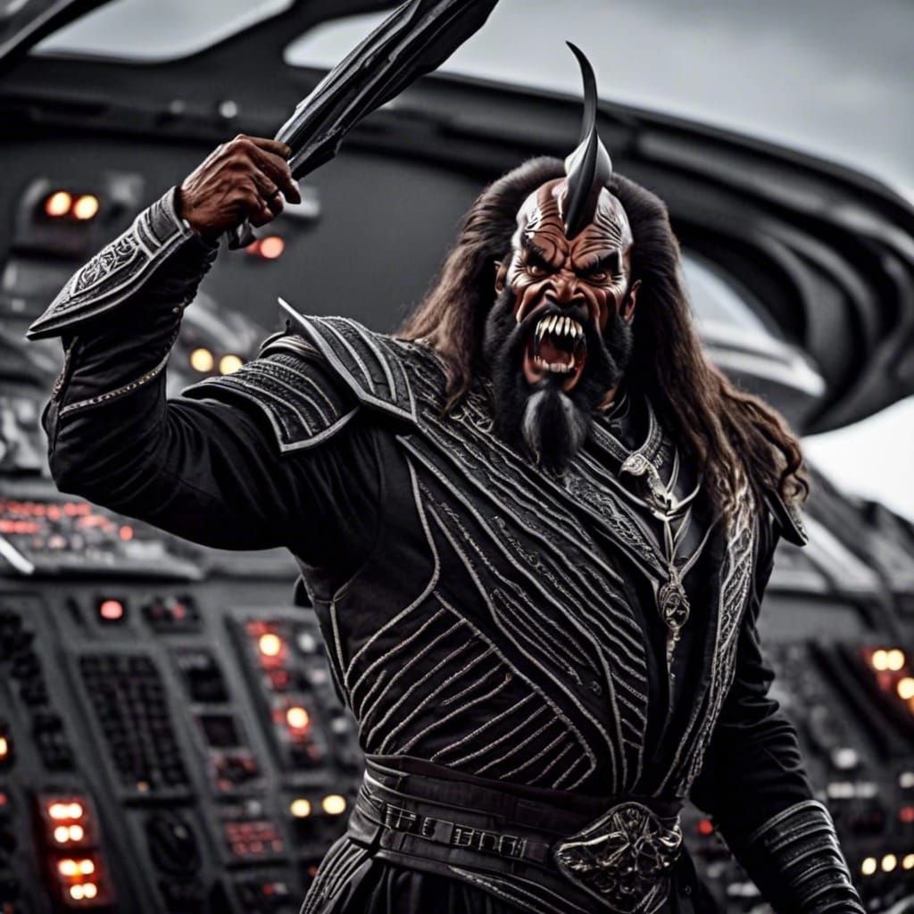 Furious Klingon Vampire Warrior on Cruiser Deck