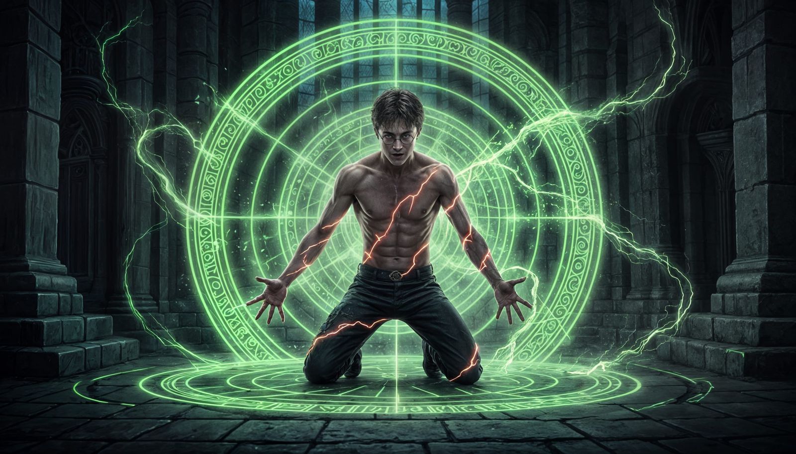 Harry Potter's Dark Magic Ritual, Acrylic Art