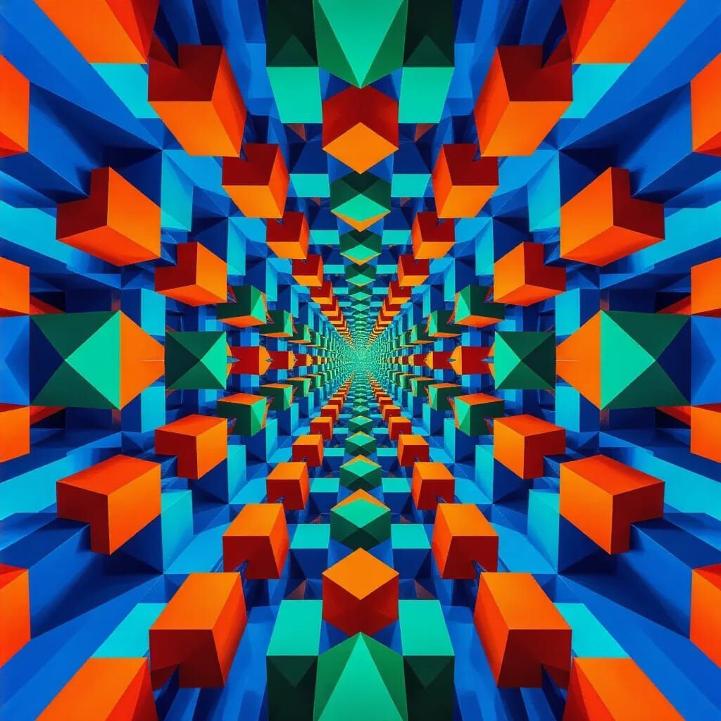 Geometric Shapes in Infinite Mirror Cosmos