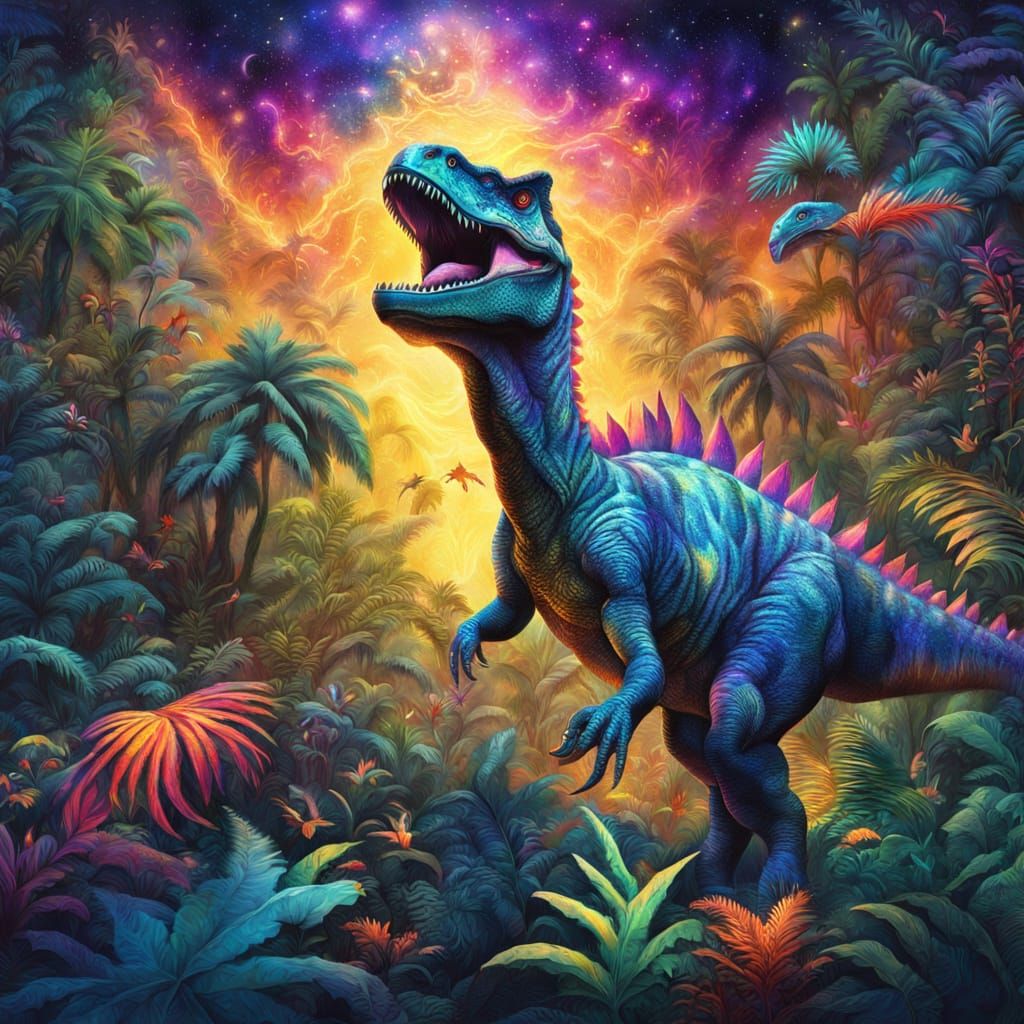 Cosmic Dinosaurs in a Psychedelic Jungle