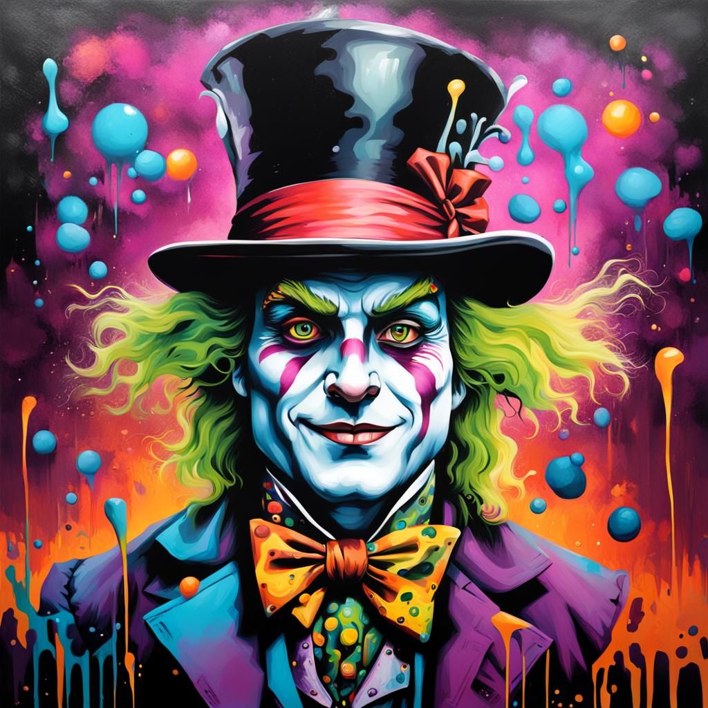 Mad Hatter Graffiti Art in Street Style