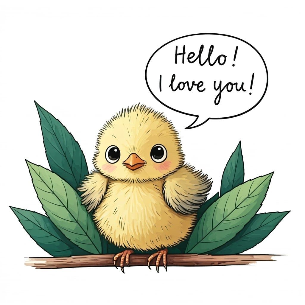 Adorable Baby Bird Sends a Loving Message