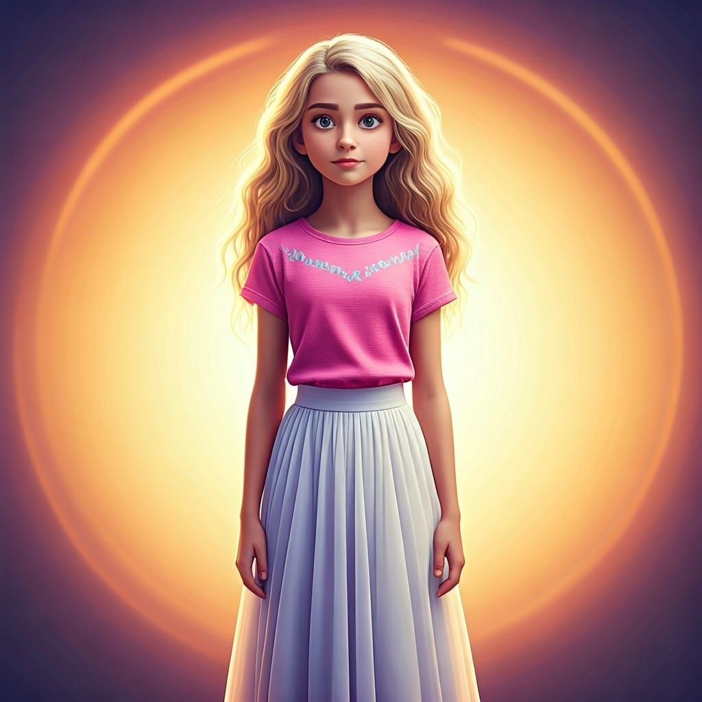 Francine Marquez in Pink Shirt, Pixar-Style 3D Render