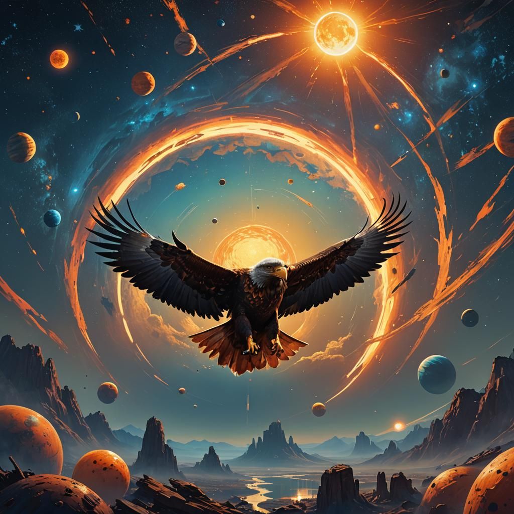 Eagle in Space: Cinematic Concept Art