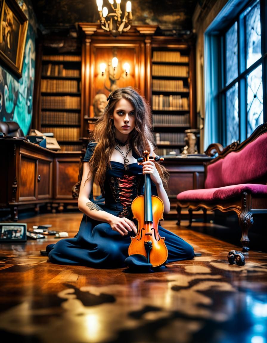dark violin girl
