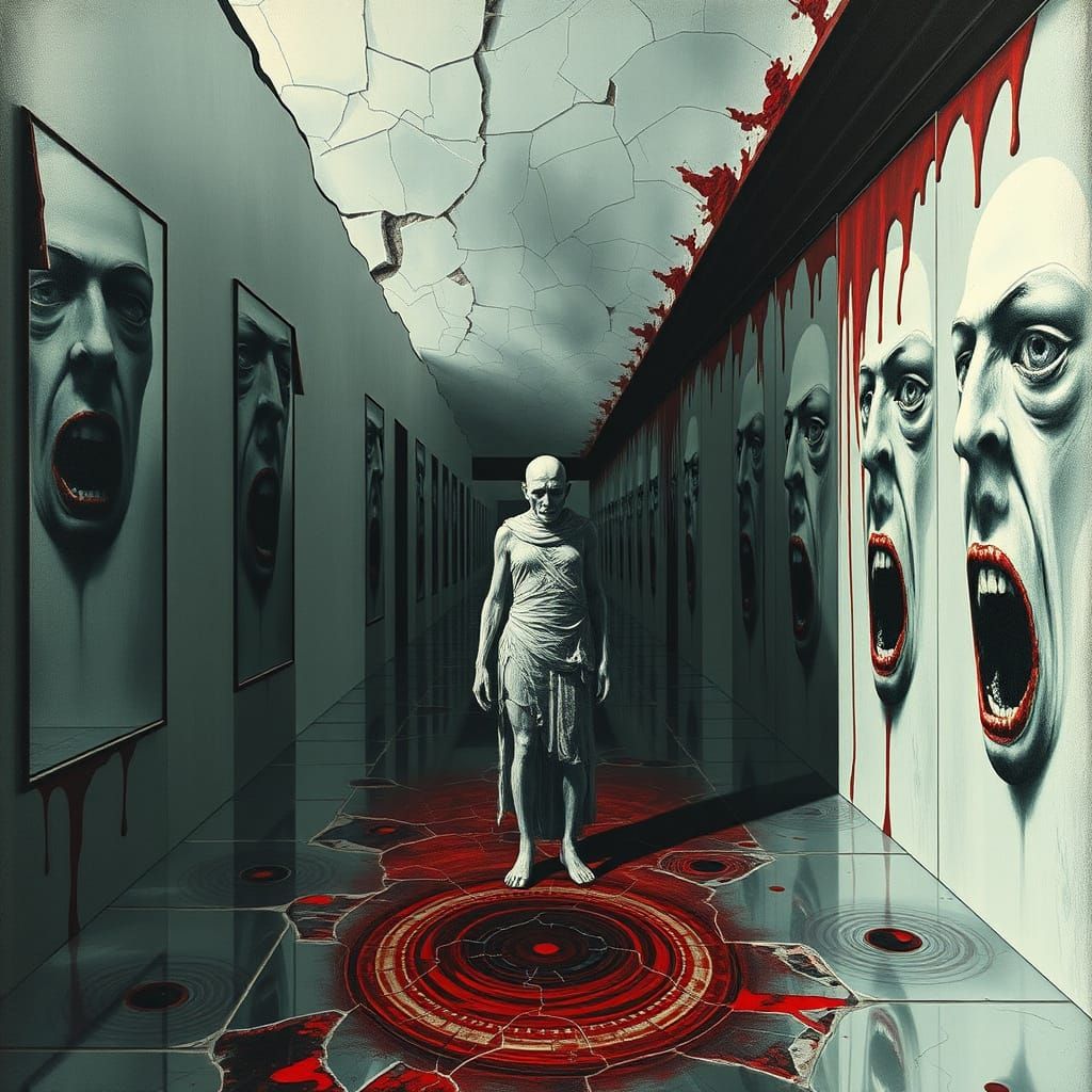 Surreal Abyss of Mind's Fears in Dali-esque Style