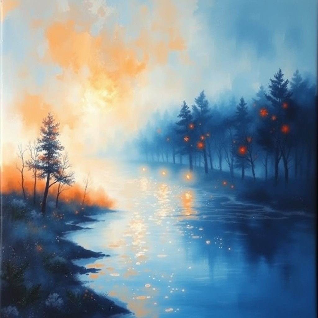 Mystical Landscape in Expressionist Style