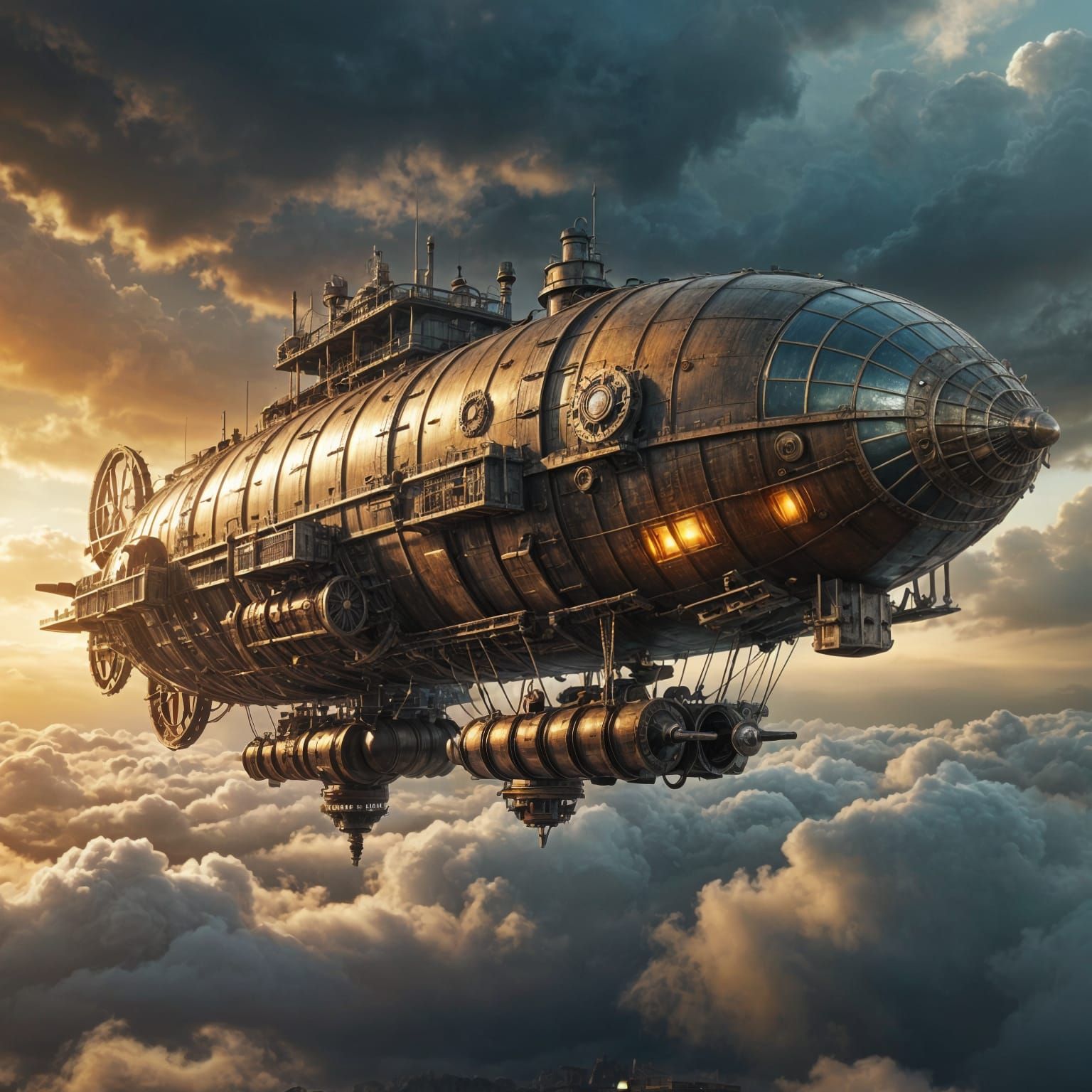 Biopunk, Airship, Medium Shot,