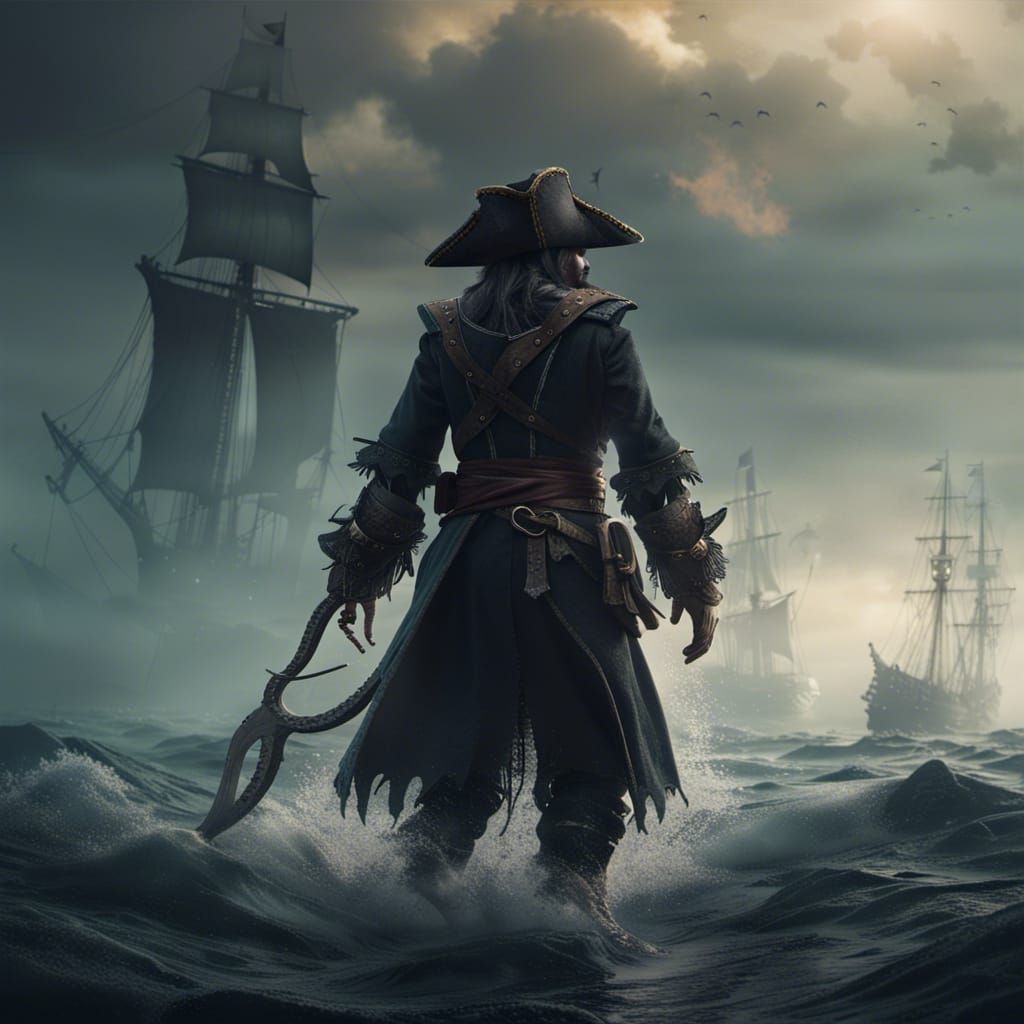 Dark Pirate of the Misty Seas: Fantasy Concept Art