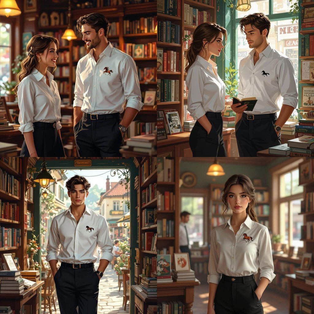 Young Owner of Small Town Bookstore With Visitor