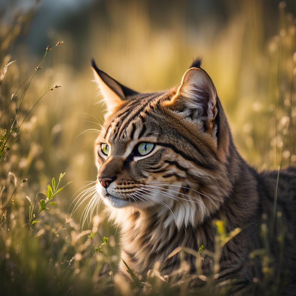 Wild Cat Portrait in Natural Light