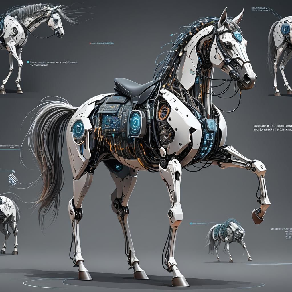 Cybernetic Horse: A Futuristic Fusion of Tech and Nature