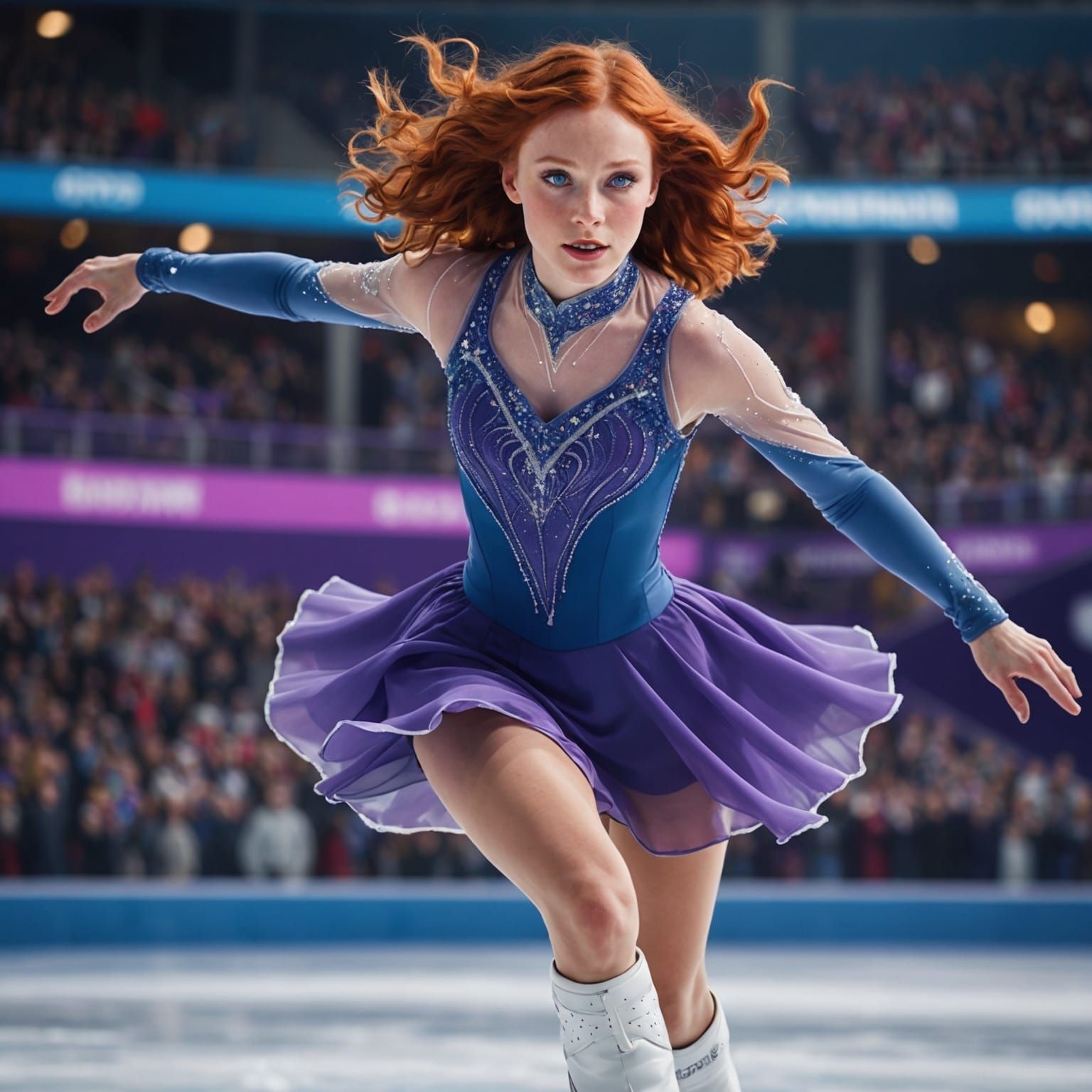 Figure Skater Mid-Air in Fantasy Concept Art