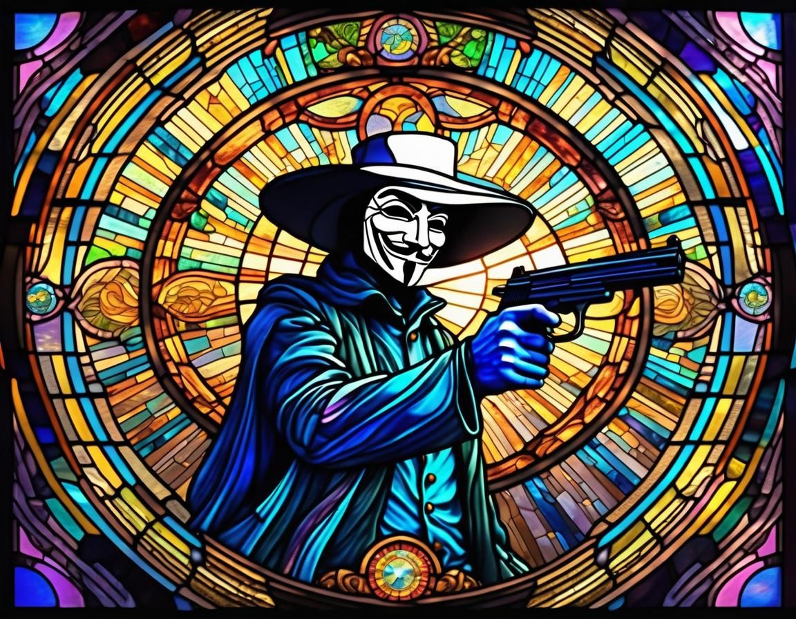 Anonymous Ray stained glass