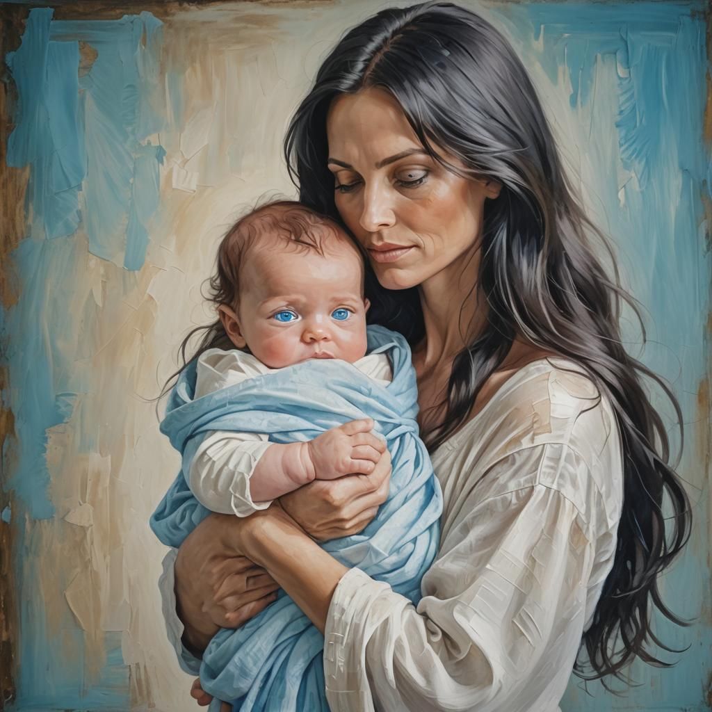 Mother and Child: A Painted Portrait of Love