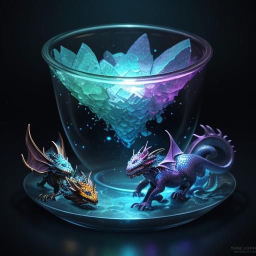 Baby Dragon in Glowing Jewelry Box