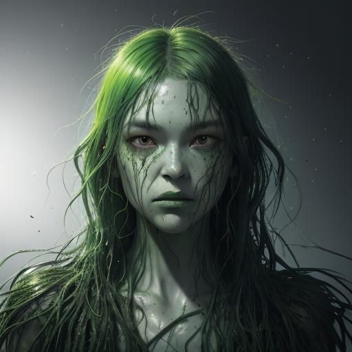 Swamp Thing Portrait in Art Nouveau Style