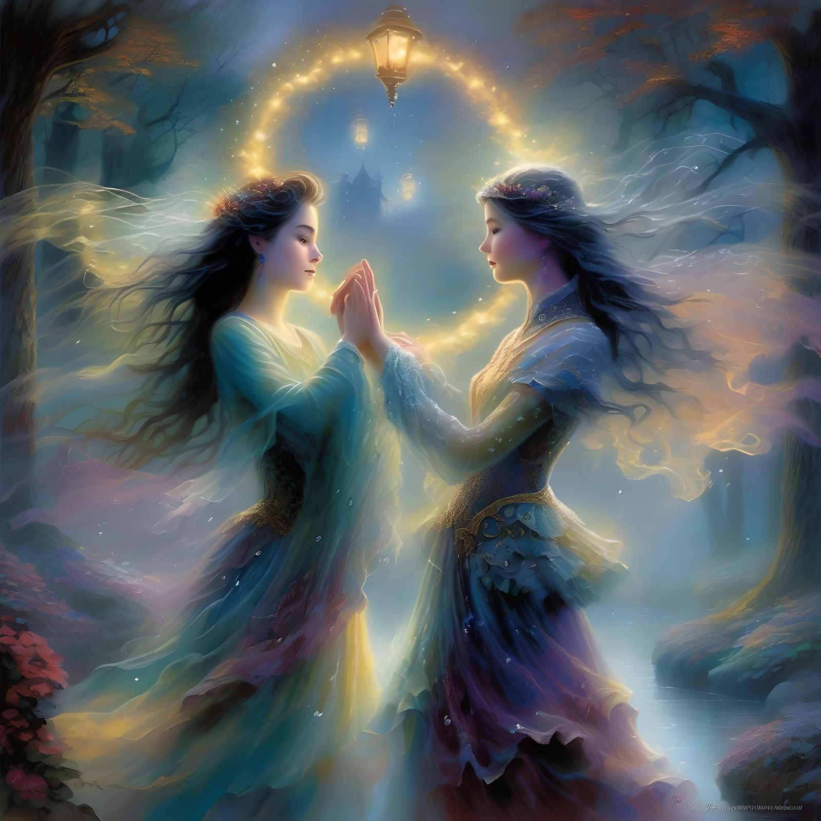 Ethereal Fantasy Dance in Kinkade Style
