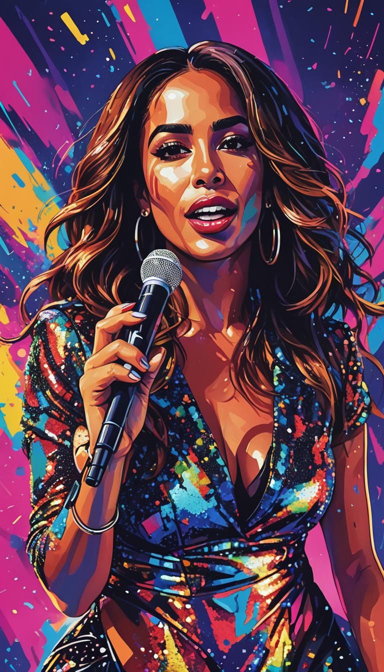 Anitta Portrait in Vibrant Pop Art Style