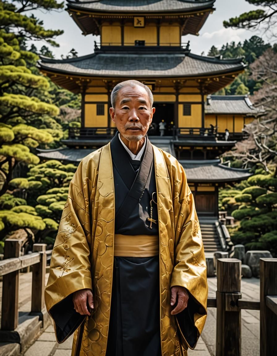 Priest at Kinkaku-ji during Kodomo no hi