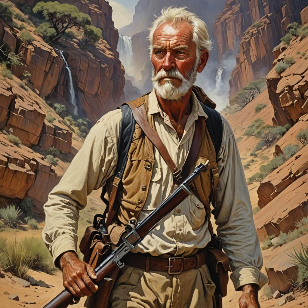 Allan Quatermain: British Adventurer, Oil Painting