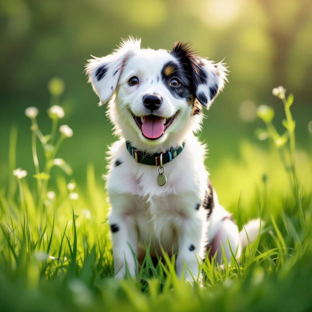 Happy Dog in Photorealistic Style
