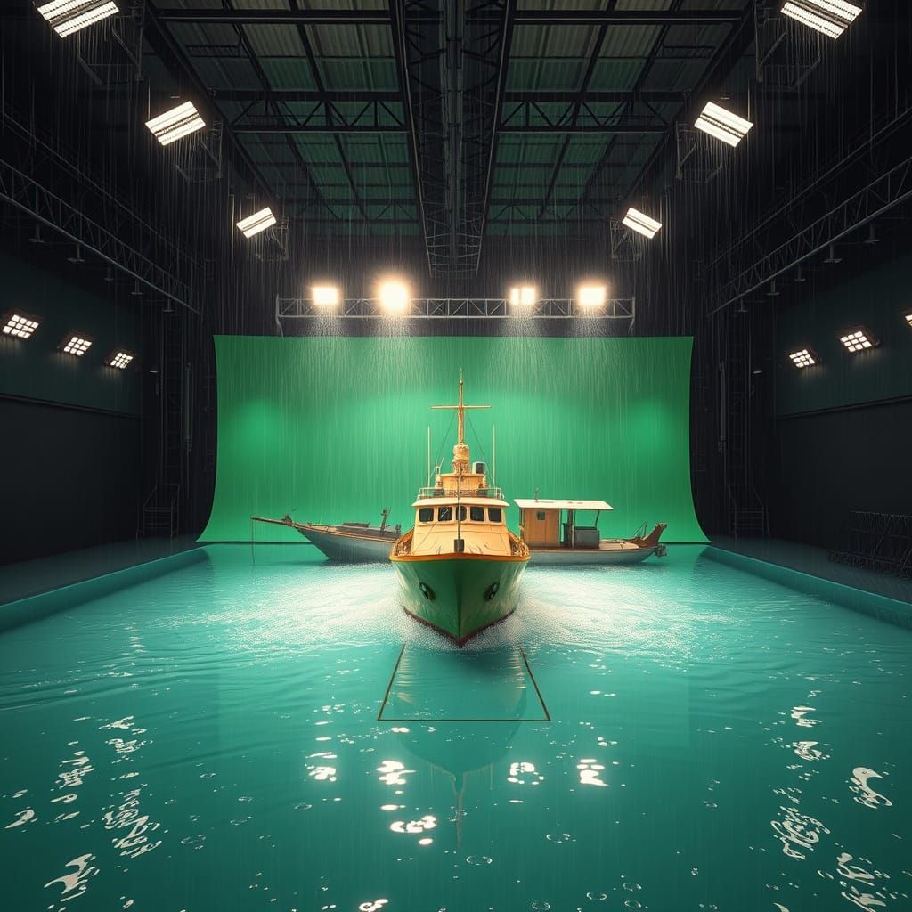 Ship on Movie Set in Syd Mead Style