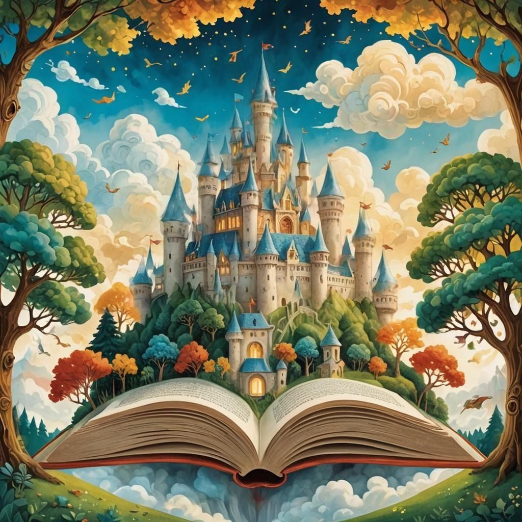 Enchanting Pop-up Book Castle Landscape